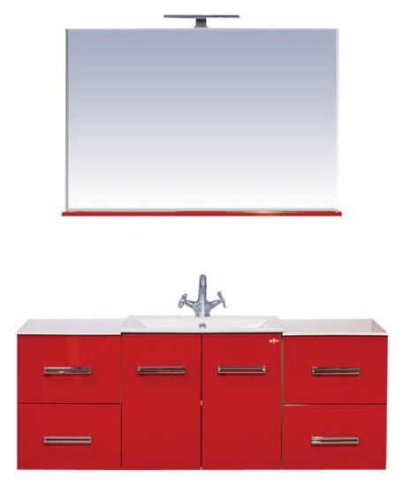 Тумба с раковиной Misty Атланта 60 красная