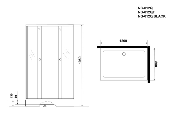 Душевой уголок Niagara Eco NG-012-14Q BLACK