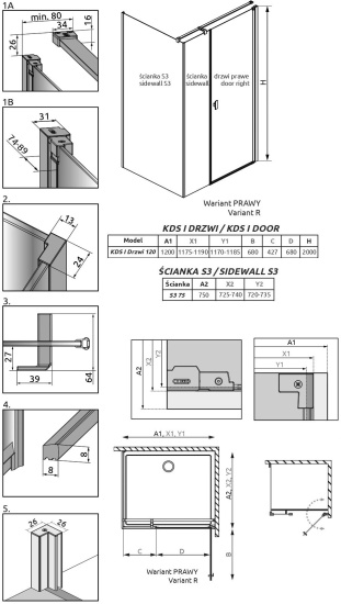 Душевой уголок Radaway Nes KDS I 120x75 R