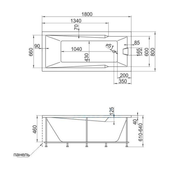 Акриловая ванна 1MarKa Raguza 180 см