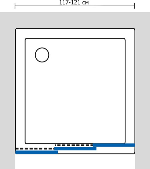 Душевая дверь в нишу GuteWetter Practic Door GK-403 117-121 см стекло бесцветное, профиль матовый хром