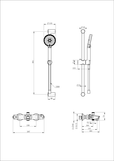 Смеситель для ванны Wonzon & Woghand WW-C2001-A-CR с термостатом