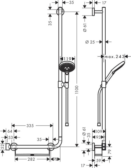 Душевой гарнитур Hansgrohe Raindance Select S 26326400