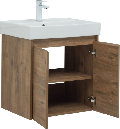 Тумба с раковиной Aquanet Nova Lite 60 дуб рустикальный, с дверками