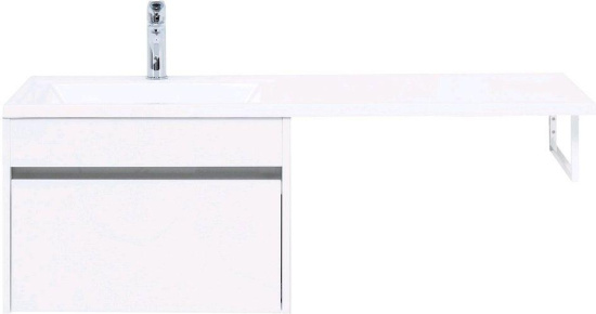 Тумба с раковиной Aquanet Токио 120 L белая подвесная, 1 ящик