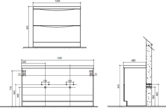 Тумба под раковину BelBagno Ancona-N 120 bianco lucido напольная