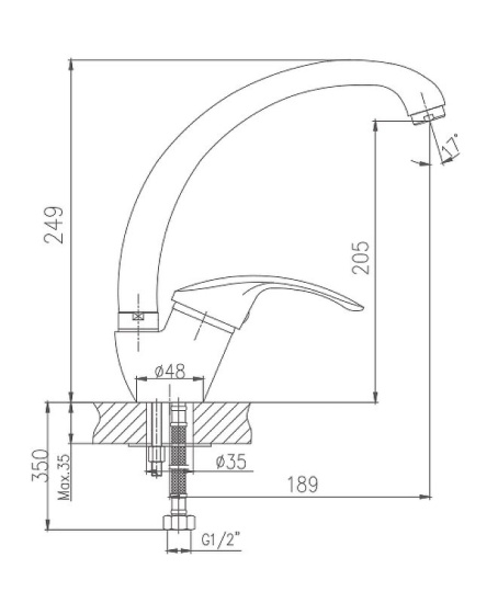 Смеситель для кухни Haiba HB4121