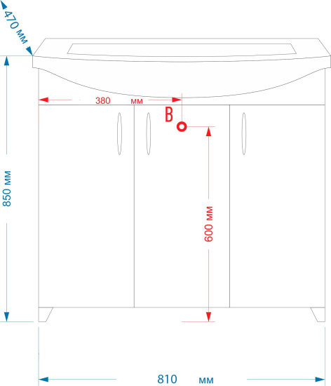 Мебель для ванной Misty Балтика 80 прямая