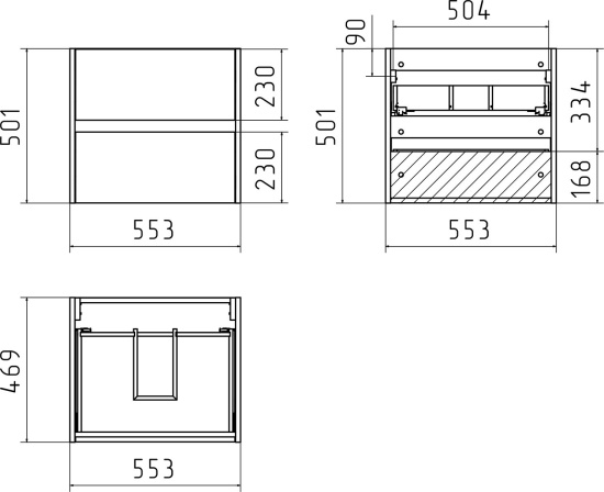 Тумба с раковиной Misty Алиса 58 подвесная, белая