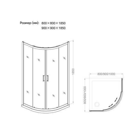 Душевой уголок Veconi Rovigo RV-01 90x90