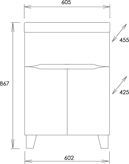 Тумба с раковиной Onika Стрим 60.12