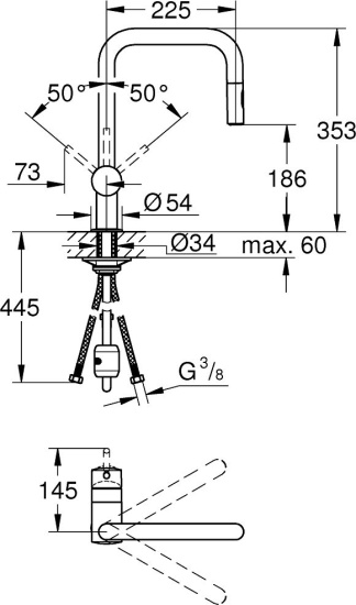 Смеситель для кухни Grohe Minta 32322A02 темный графит