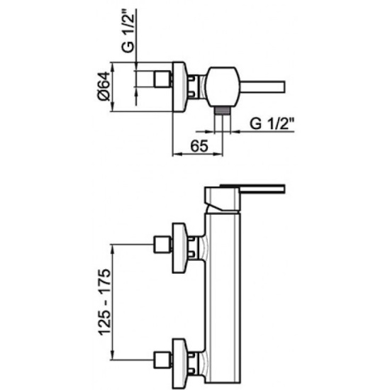 Смеситель для душа Webert Azeta AZ870102015