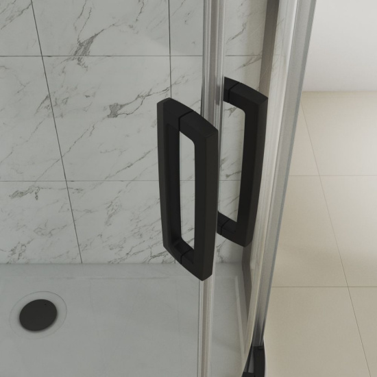 Душевая дверь в нишу Stworki Стокгольм DE019D2120200BLK 120 см профиль черный матовый