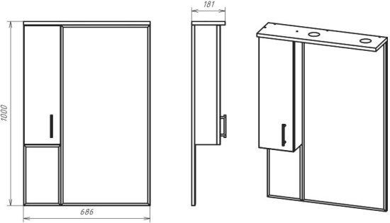 Зеркало Misty Амбра 70 L