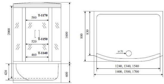 Душевая кабина Timo Standart T-6670 Silver