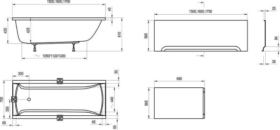 Акриловая ванна Ravak Classic N 140x70 см