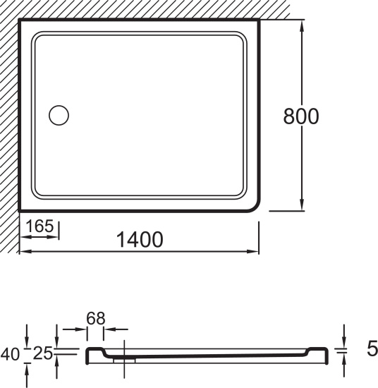 Поддон для душа Jacob Delafon Flight E62453 140х80 с сифоном