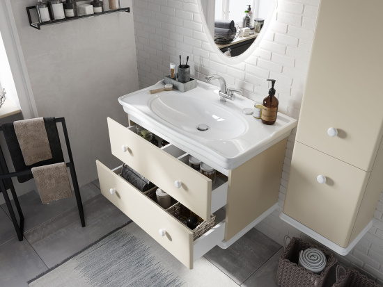 Тумба с раковиной Stworki Вестерос 85 бежевая