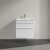 Тумба с раковиной Villeroy & Boch Venticello A92402 60 glossy white, с белыми ручками