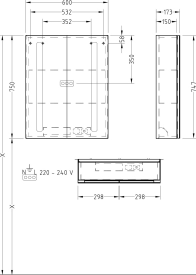 Зеркало-шкаф Villeroy & Boch More to See 14 A42060 60 см, с подсветкой