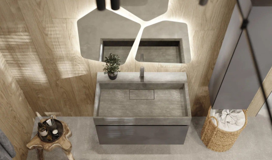 Тумба с раковиной Raval Facet 80 антрацит