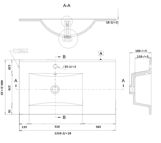 Тумба с раковиной Sanvit Августо 120R