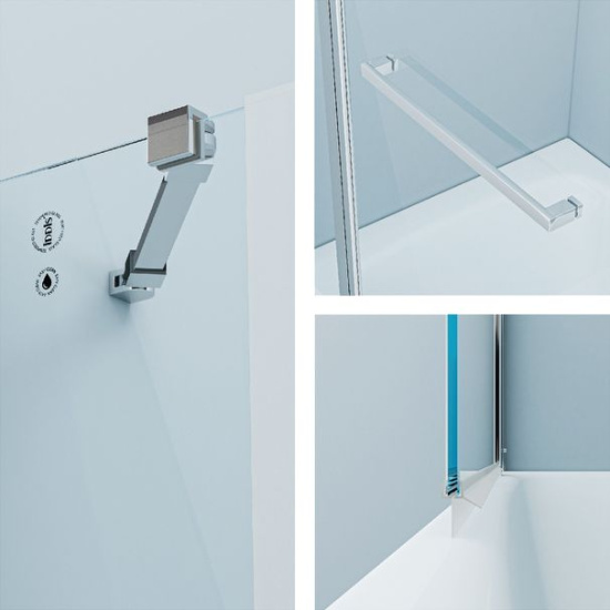 Шторка на ванну Iddis Ray RAY6CS2i90 120х140, профиль глянцевый алюминий