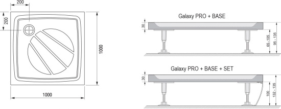 Поддон для душа Ravak Perseus Pro-100