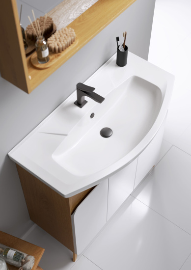 Тумба с раковиной Aqwella Basic 85 дуб золотой