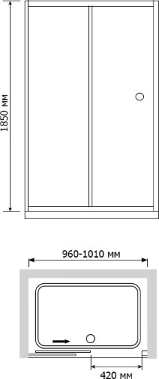 Душевая дверь в нишу RGW Classic CL-12 (960-1010)x1850