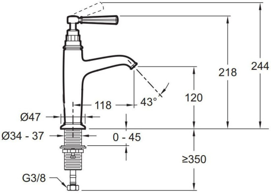 Смеситель для раковины Jacob Delafon Cleo1889 E24308-BGG