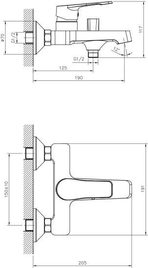 Смеситель для ванны Decoroom DR23 DR23036