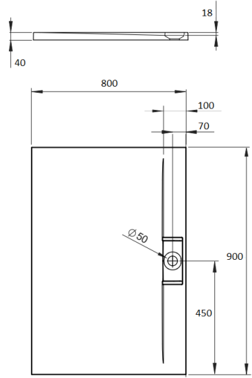 Поддон для душа Radaway Giaros D 90x80, с сифоном