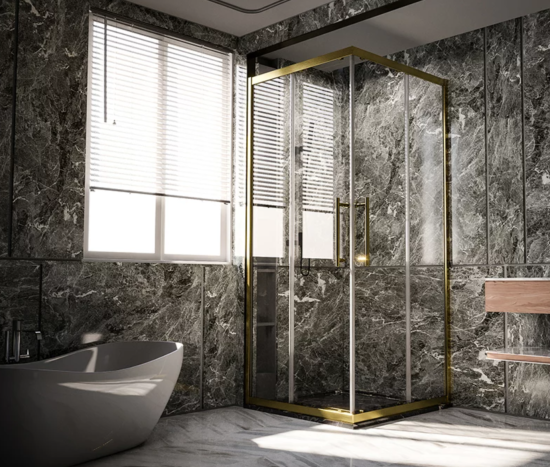 Душевой уголок Veconi Premium Trento PTC-20G 100x90, профиль золото