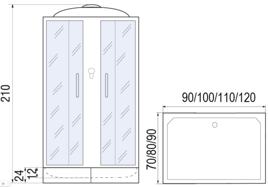 Душевая кабина Мономах 120/90/24 S