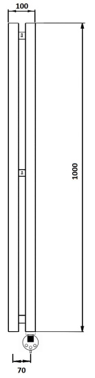 Полотенцесушитель электрический Secado Бергамо 2К 1000/70 R, черный матовый