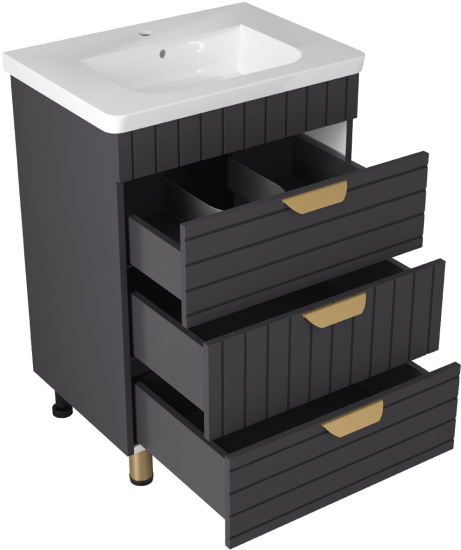 Тумба с раковиной Brevita Глостер 60 графит