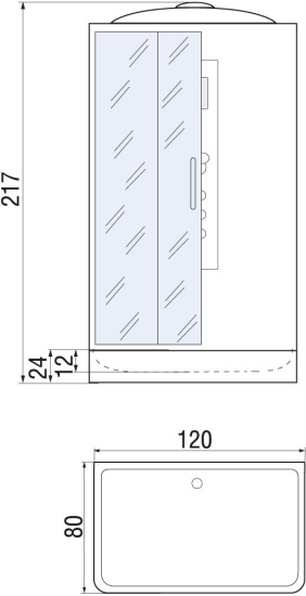 Душевая кабина River Vitim 120/80/24 ТН