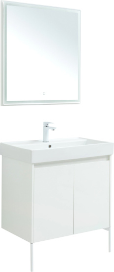 Мебель для ванной Aquanet Nova Lite 75 белый глянец, с дверками