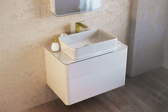 Тумба с раковиной Raval Pure 80 подвесная