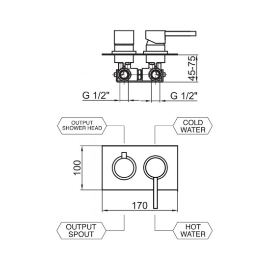 Смеситель для душа Webert Elio EL860101345, никель
