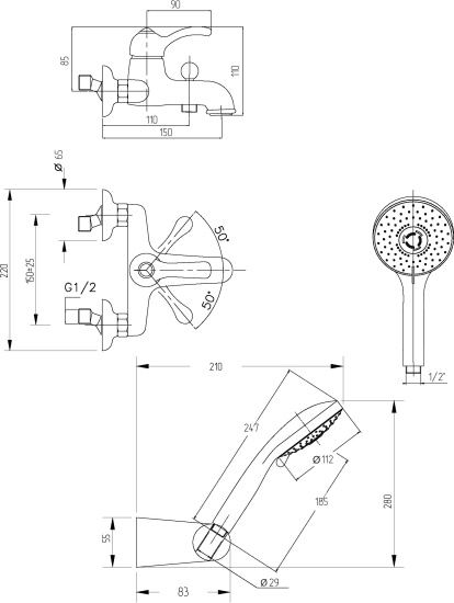 Смеситель для ванны Migliore Grazia 29691 бронза