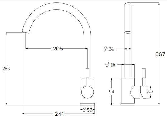 Смеситель для кухни Esko K45 Beige