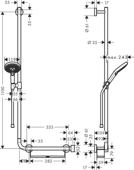 Душевой гарнитур Hansgrohe Raindance Select S 26324400