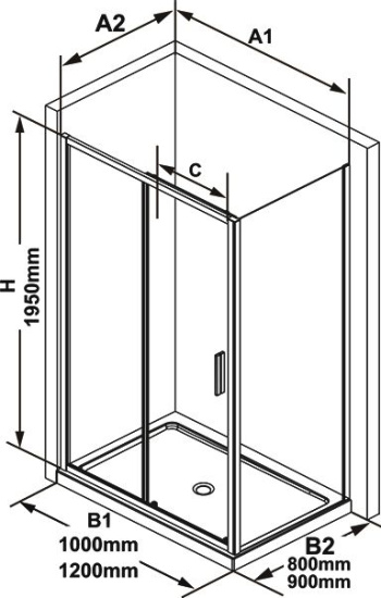 Душевой уголок Ravak BLSDP2 120х90