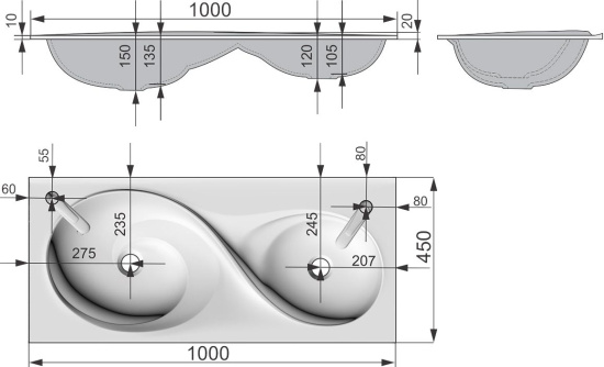 Тумба с раковиной Velvex Otto 100 подвесная