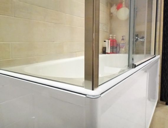 Шторка на ванну GuteWetter Slide Part GV-865 правая 140x90 см стекло бесцветное, профиль хром