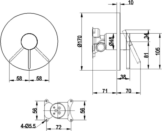 Смеситель для душа Villeroy & Boch Dawn TVS10635211061