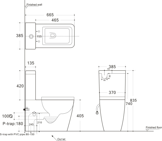 Бачок для унитаза Aquanet Tavr-C2